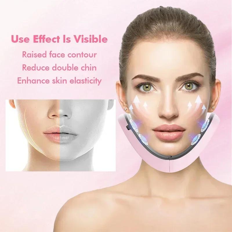 Facial V Lifting Vibration Massager Therapy Facial Lifting Device Double Chin V Face Shaped Cheek Lift Anti-Wrinkle Skin Care
