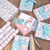 New Pink Bow Ribbon Large Birthday Gift Wrapping Paper Roll - Rainbow Ink Style