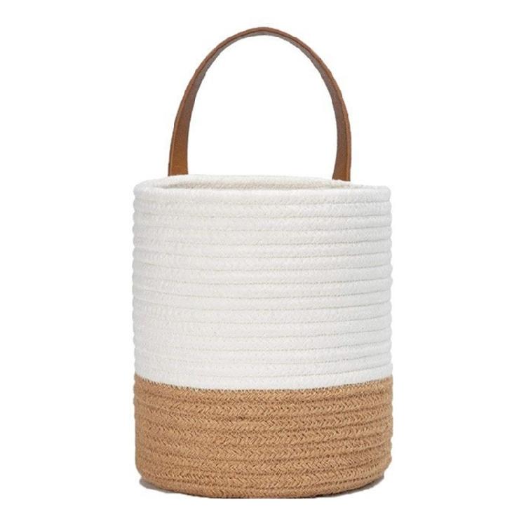 Woven Basket Imitation Rattan Storage Baskets Desktop Organizer Hanging Planter