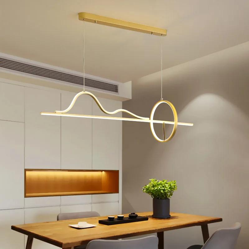 Modern minimalist restaurant chandelier remote dimmable Nordic creative LED chandelier living room lighting home decoration