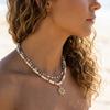 Boho Layered Sun Pendant Necklace for Women Trend Colorful Heishi Surfer Wooden Beads Choker Summer Beach Jewelry Gift