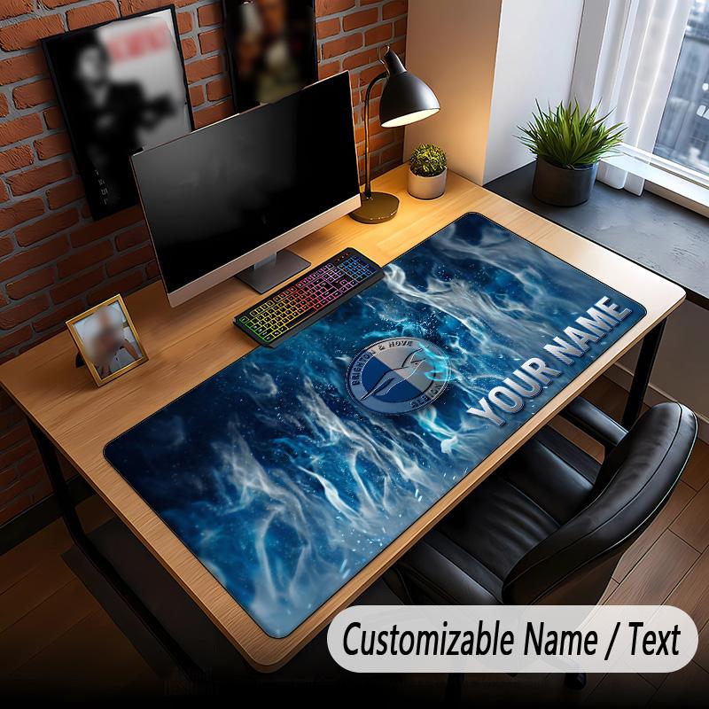 Large Mouse Pad Brighton & Hove Albion Football Print Custom Name Text Desk Mat for Office Gaming