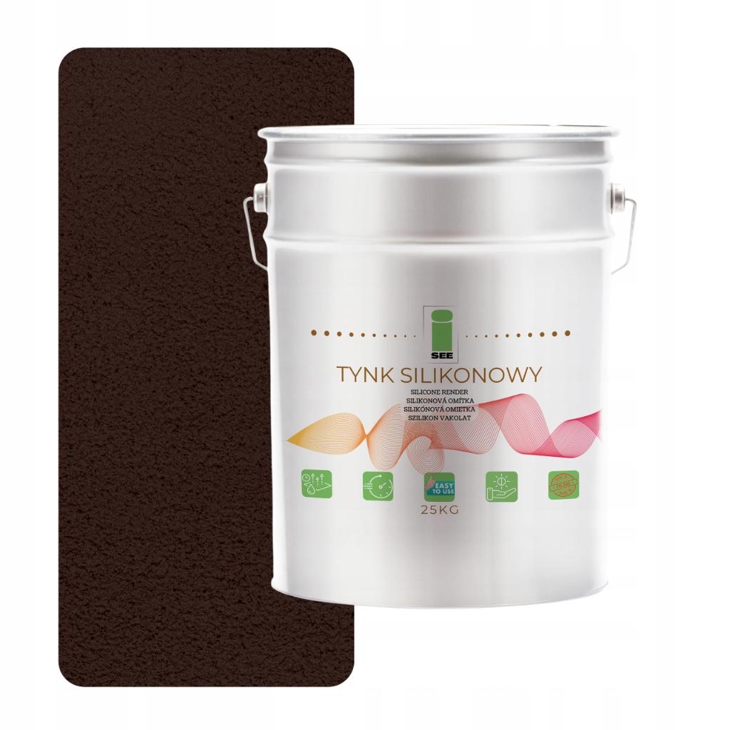 Tynk silikonowy 8017 elewacyjny wzmocniony brązowy czekoladowy 1mm 25kg