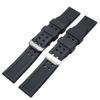 Watchband 23mm Silicone Watch Band Strap Men Sport Waterproof Black Watchbands For Luminox Accessories Stainless Steel Black Silver Buckle