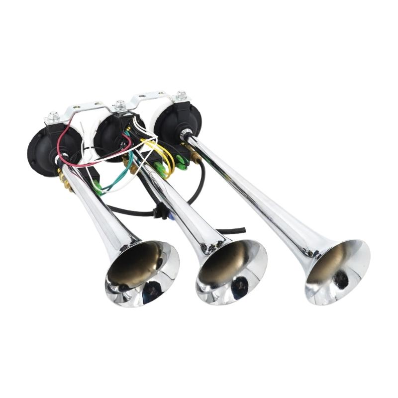 

High Efficiency Three Pipe Double Tone Vehicle Horn Stainless Steel Construction 12V 24V Low Power Consumption Universal 1