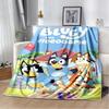 3D Print B-Blueys Family Cartoon Dog Blanket,Soft Throw Blanket for Home Bedroom Bed Sofa Travel Cover Kid Gift