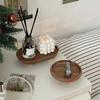 Wooden Vanity Organizers Jewelry Perfume Bottle Tray Wood Pedestal Stand Dish Household Decors For Bathroom And Bedroom
