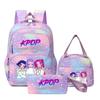 Girls' Group Printed Backpack, Teenage Girl Student Schoolbag, Children'S Large-Capacity Schoolbag Three-Piece Set