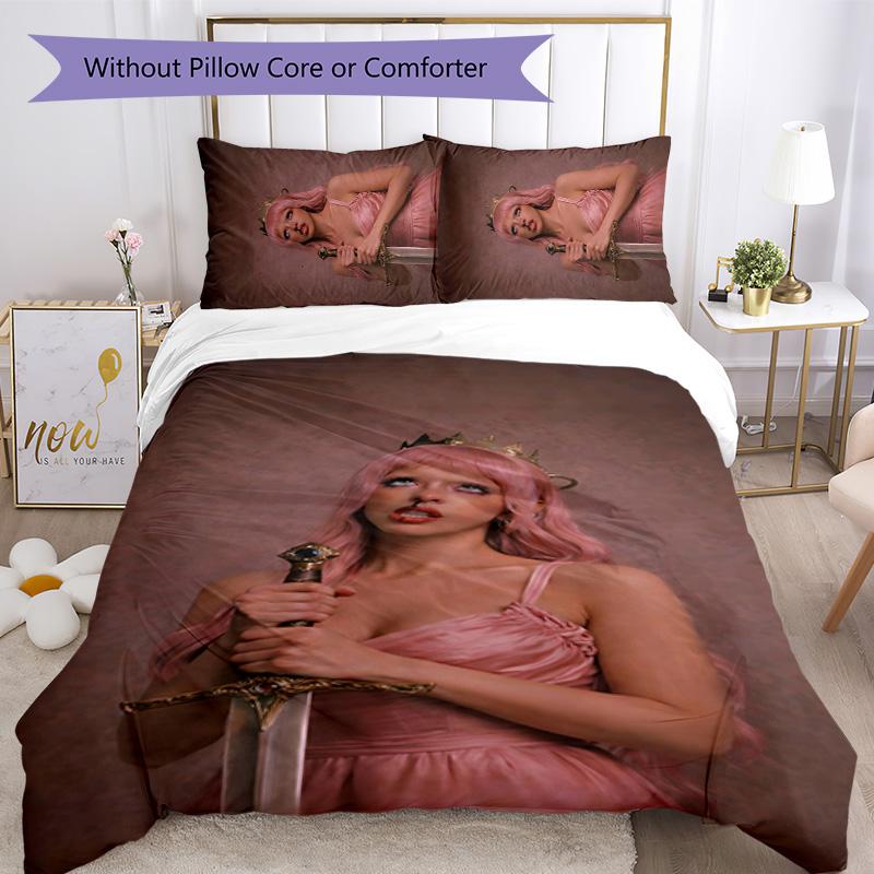 Melanie Martinez 3pcs Bedding Set Duvet Cover Closure Includes 1 Duvet Cover & 2 Pillowcases for All Seasons Bedroom Home Dorm Decor