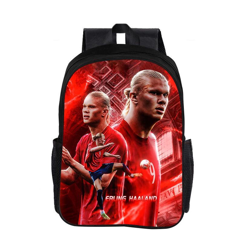 Haaland Schulrucksack Fußballstar Rucksack Kinder Buchertasche Rucksack Mode Schultasche Fußball Sportrucksack Kindergeschenk
