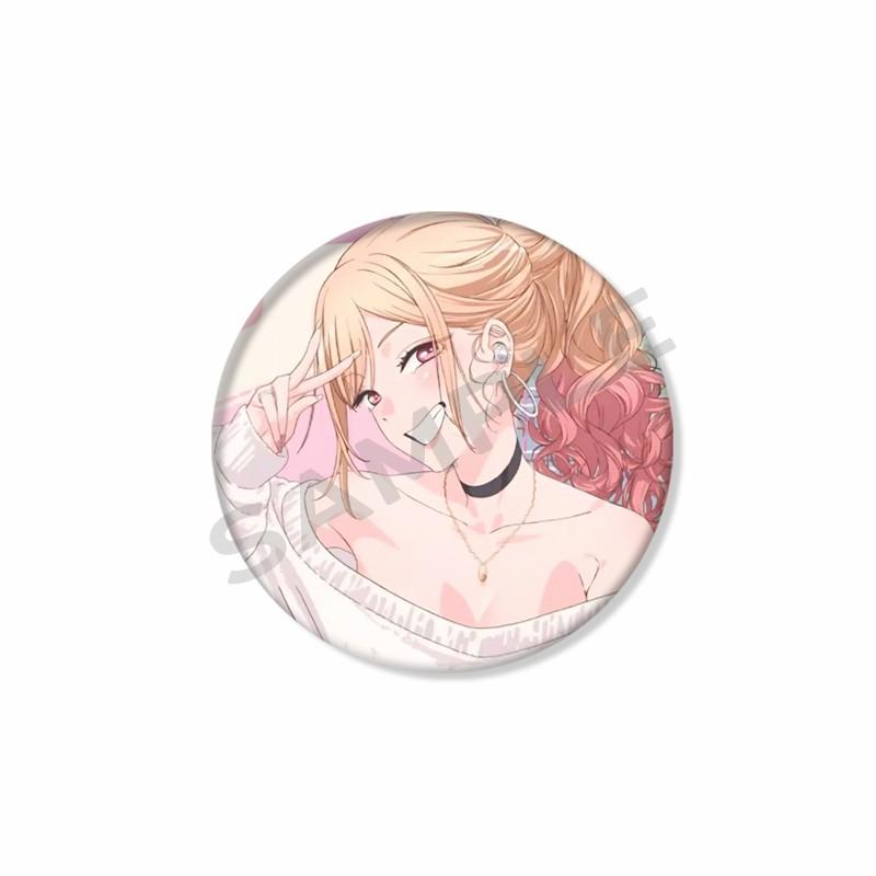 My Dress-Up Darling Anime Brooch Pin Kawaii Cartoon Figure Marin Kitagawa Badge Bag Hat Accessories Animation Peripheral Gifts