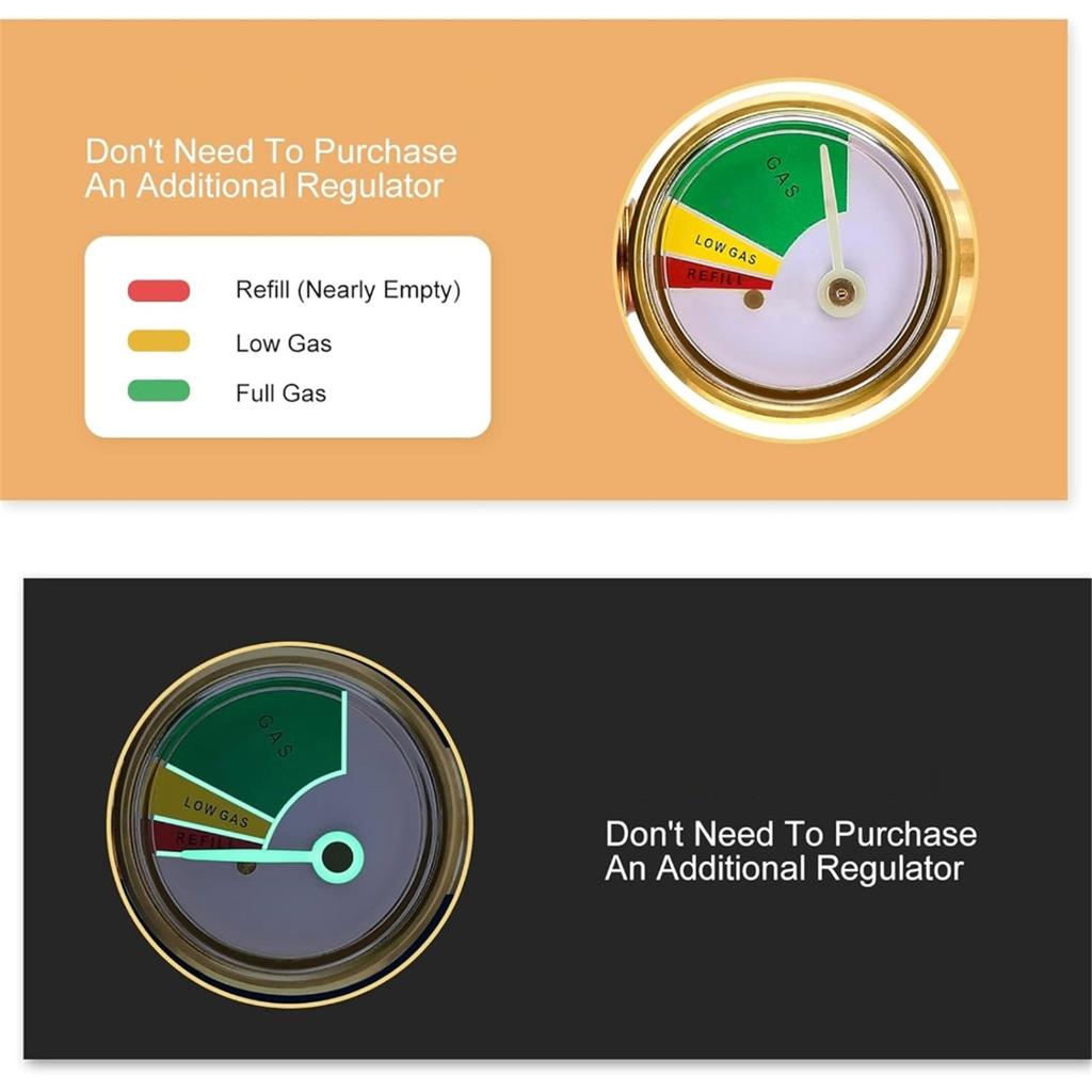 Metal Propanes Connection Quick Connecting Adapter Metal Propanes Fitting with Pressure Gauge for Travel Trailer Grills