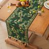 Gradient Tassel Christmas Table Runner Fringed Table Cabinet Cover Cloth Tablecloth  Kitchen