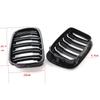 Glossy Black Front Hood Grill Grille Double Line Kidney Auto Body Trim for E46 320i 323i 325i 328i 330i 4 Door Sedan