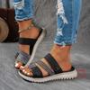 Ladies' Multi-color Elastic Ribbon Slippers with Velcro Adhesive Soft Sole Outdoor Walking Slippers