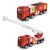 Diecast Fire Truck Model Simulation Pull Back Ladder Fire Fighting Toy Rescue Car Inertial Fire Toy Children Firefighter Truck