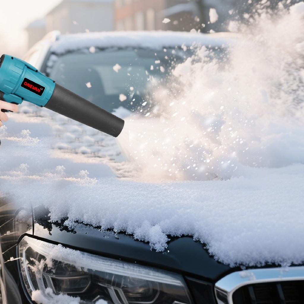 ONEVAN Brushless 3 Gears Electric Air Blowers Turbo 300000RPM Jet Fan Handheld Leaf Blower Dust Blowing Tool for 21V Battery