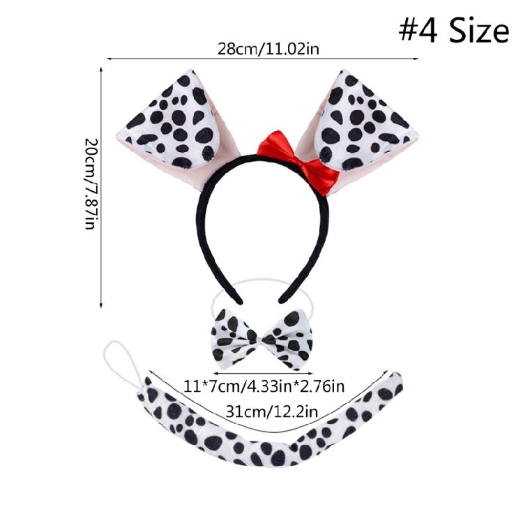 Dogs Hair Hoop Set Plush Tail Dogs Lovely Dogs Ears Headband Mesh Skirt Gloves Animals Dogs Cosplay Set for Halloween