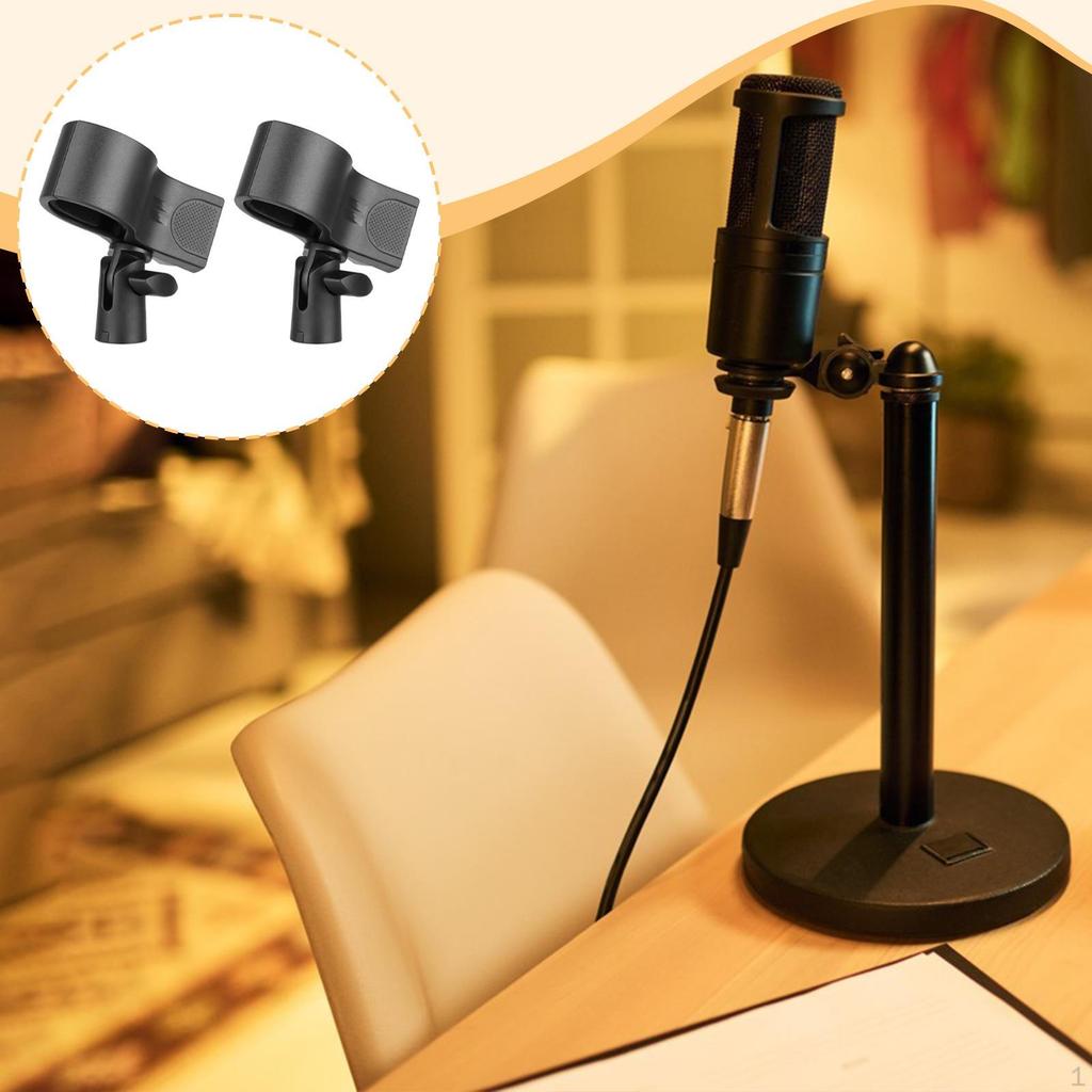 2 Microphone Holder Clips for Mounting, Adjustable Knob Included