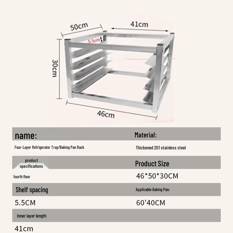Stainless Steel Baking Pan Rack Trolley for Bread and Toast Drying