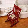 1/12 Toy Model Rocking Chair Pretend for Play Toy Mini Wooden Chair White/Red Role for Play Accessory DIY for Doll House