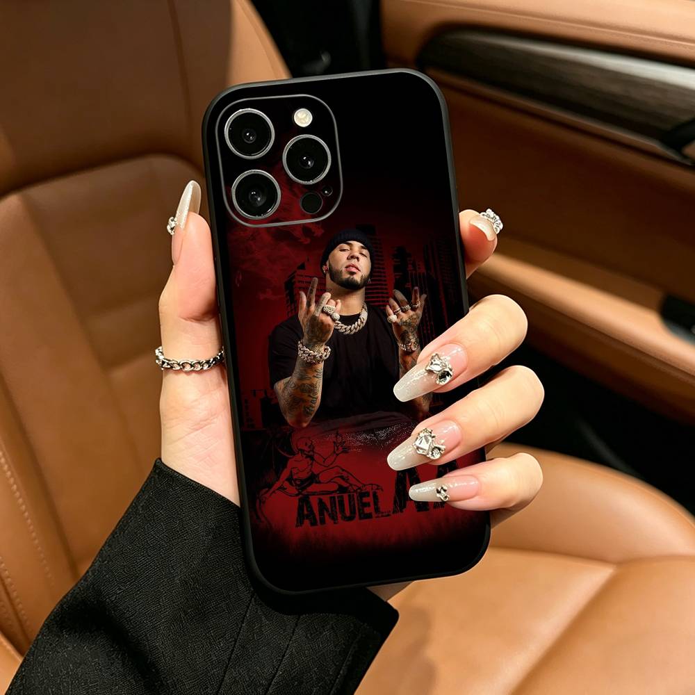 Rapper A- Anuel AA Rea Phone Case For iPhone 17,16,15,14,13,12,11 Pro Max,16Plus,XS Soft Black Cover