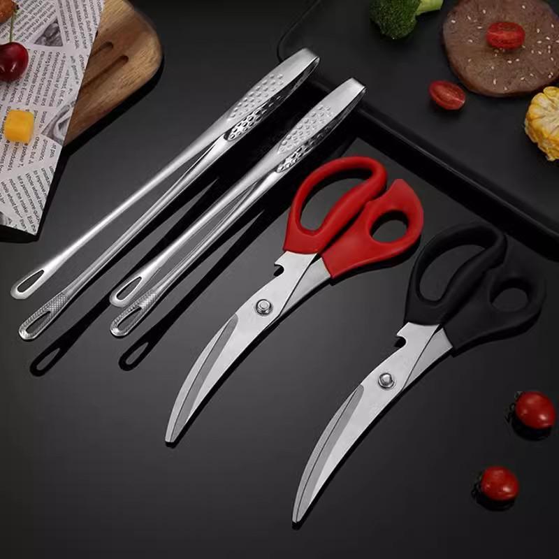 Multi-Functional Stainless Steel BBQ Tongs for Outdoor and Commercial Use