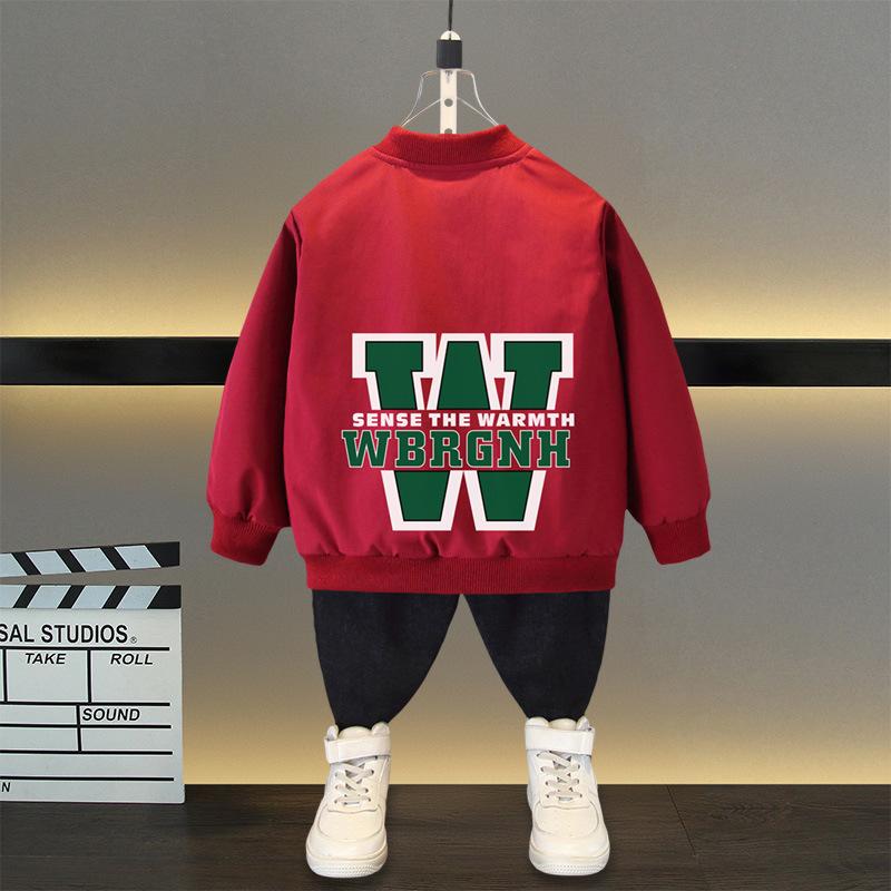 Chaqueta de primavera y otoño para niños y niñas, uniforme de béisbol con estampado de letras de oso de dibujos animados para niños de 4 a 12 años, ropa de abrigo deportiva