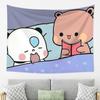 Peach And Goma Bubu Dudu Balloon Tapestry Wall Hanging Aesthetic Home Decoration Tapestries for Dorm Room