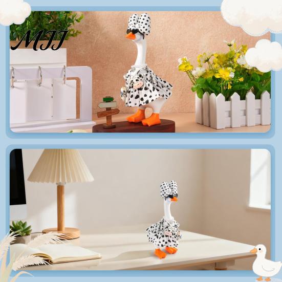 Cow Themed Outfit for Stuffed Goose 7 Inch Mini Outfit, Polka Dot Dress with Bow, Clothes Figurines Sunglasses, Pearl Necklace & Bag, Cute Figurine