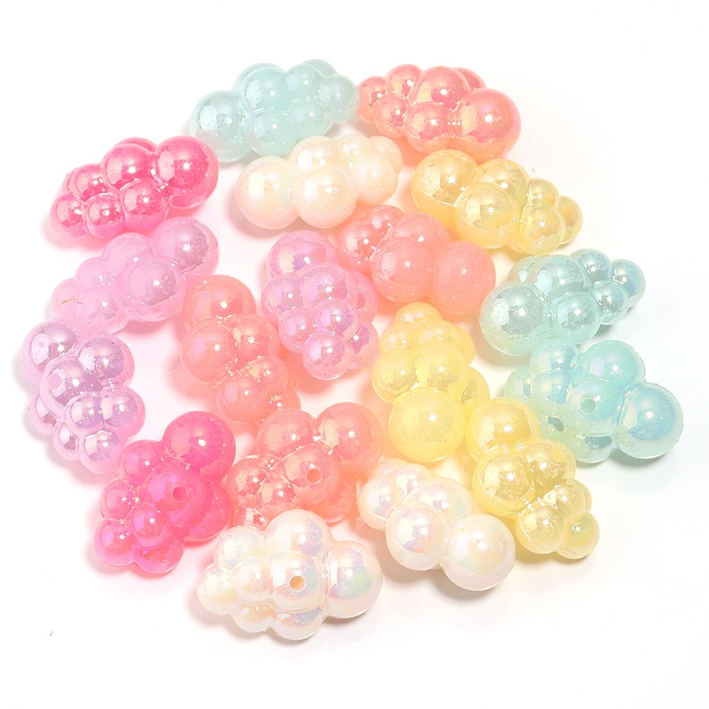10/20pcs Cloud Shape Acrylic Beads Cute Jelly Color Loose Spacer Beads For Jewelry Making DIY Bracelets Phone Key Chain Supplies
