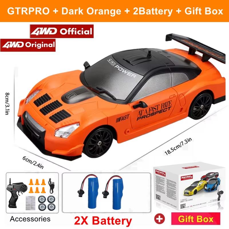 4WD Remote Control Drift Car 4X4 High Speed Racing RC Car with LED Lights RTR Radio Truck Vehicle Model Toy Gift for Kids Adults