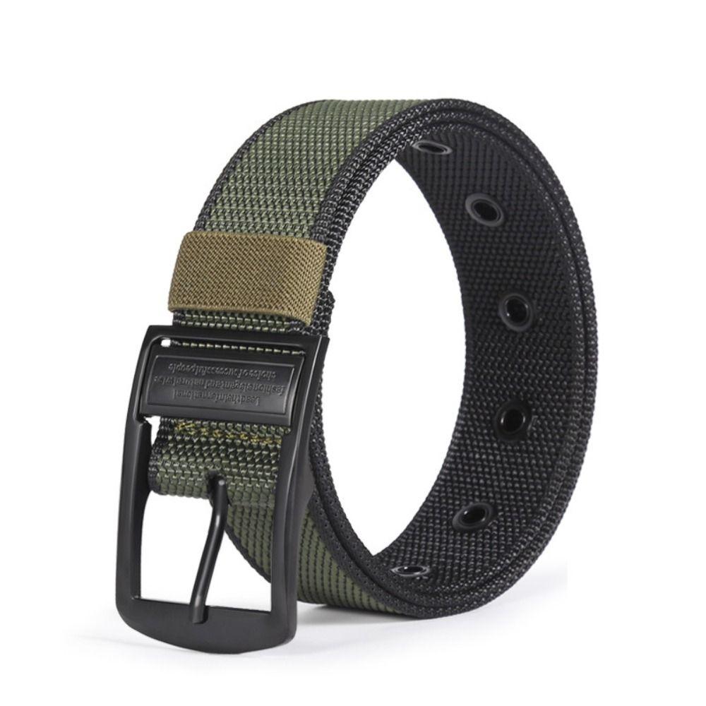 Alloy Pin-Buckle Pin Buckle Belt Unisex Imitation Nylon Weave Belt For Jeans Cargo Pants
