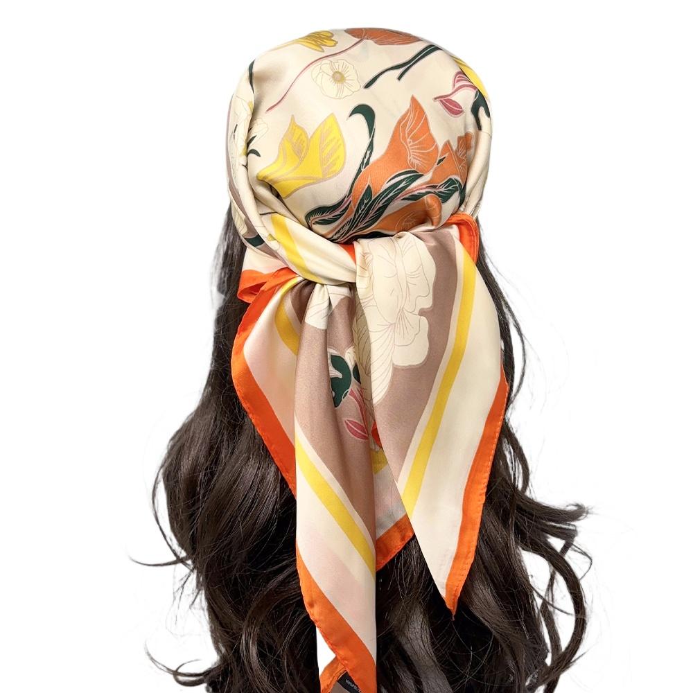Women Headband Scarf Silk Square Shawls and Wraps Neck Hair Tie Band Beach Hijab Kerchief Head Bandana Female Foulard 70cm