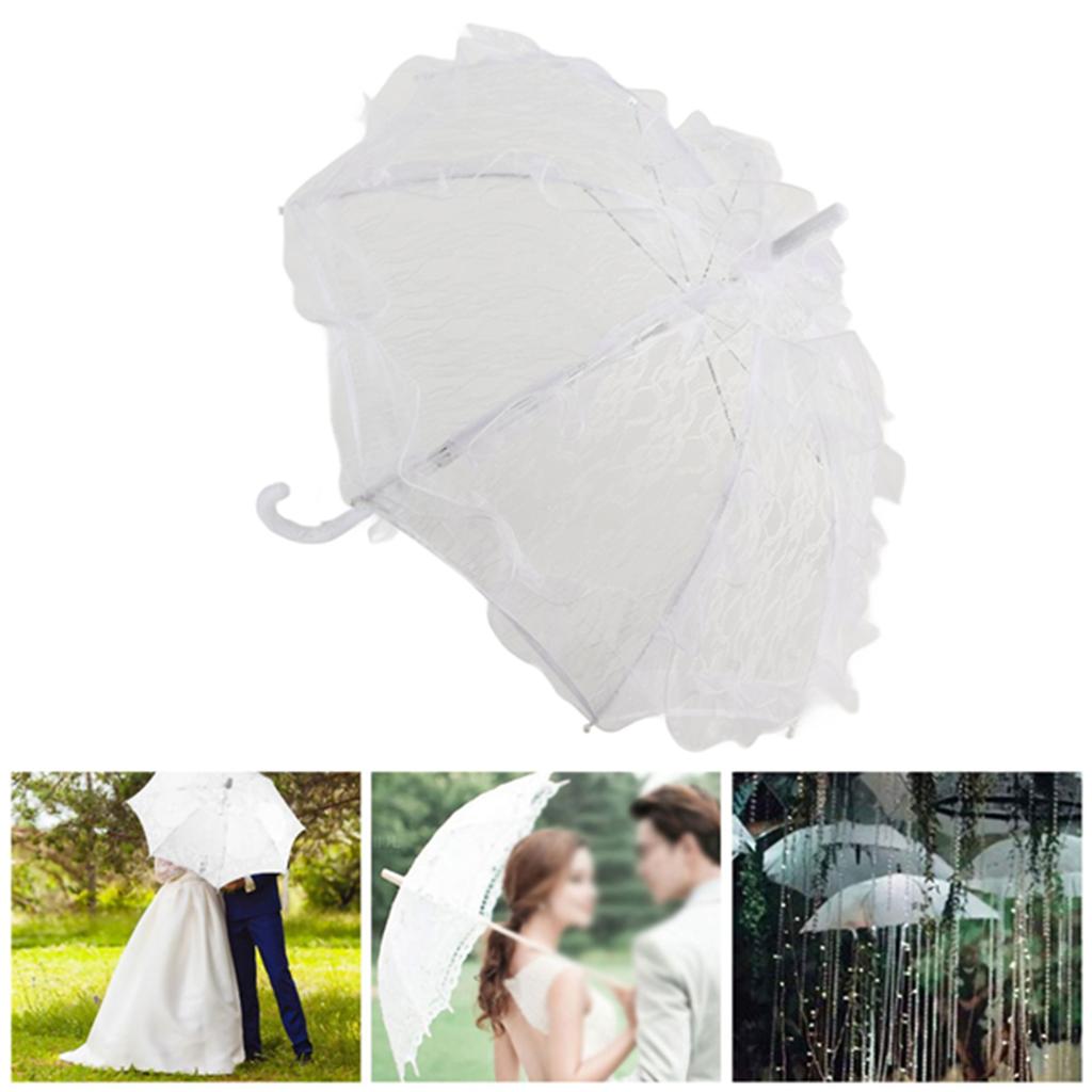Lace Parasol Umbrella Hand Made Wedding Bridal Lace Umbrella Elegant Decorative Lace Umbrella Photography Prop for Party