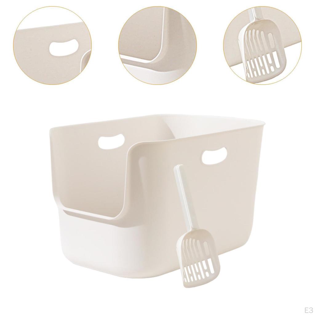 Katzentoilette Hochwandig Groß Haustierbedarf Käfig Spritzschutzwanne Offen für Kätzchen