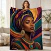 African Queen Headwrap Coral Fleece Blanket