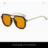 2026 New Double Bridge Square Sunglasses - Fashionable Retro Pilot Style for Holiday and Driving Sun Protection
