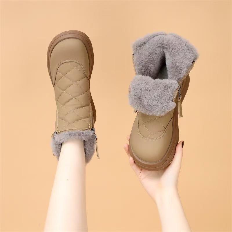 thick-soled snow boots women's new winter velvet thickened Northeast warm cotton shoes waterproof and non-slip short boots