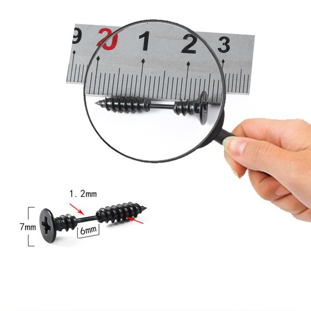 Unisex Edelstahl Piercing Nagel Schraube Ohrstecker Punk Ohrpiercings Modeschmuck