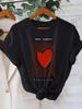 Red Heart Print Simple Tshirt Womens Casual Top Roundneck Shortsleeve Comfortable Tops Summer Commuter Womens Wear Tshirt