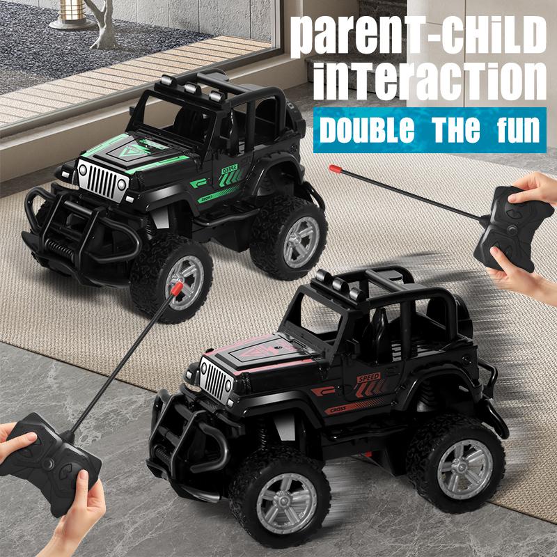 Children's remote-controlled toy car model four-wheel drive inertia off-road vehicle anti fall rebound cool drift