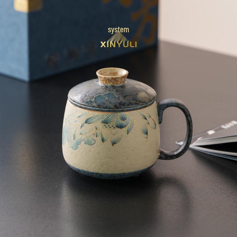 Ceramic Tea Infuser Mug with Lid and Handle