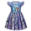 European And American Children'S Skirts Halloween Horror Night Children'S Dresses Short Ruffle Sleeves Girls Clothes Round Neck Evening Dresses