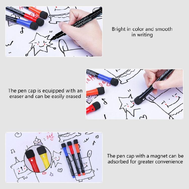 8 Pcs Whiteboard Markers Dry Wipe Pen Magnetic Dry Erases Marker Whiteboard Pen Foil Pen School Supplies
