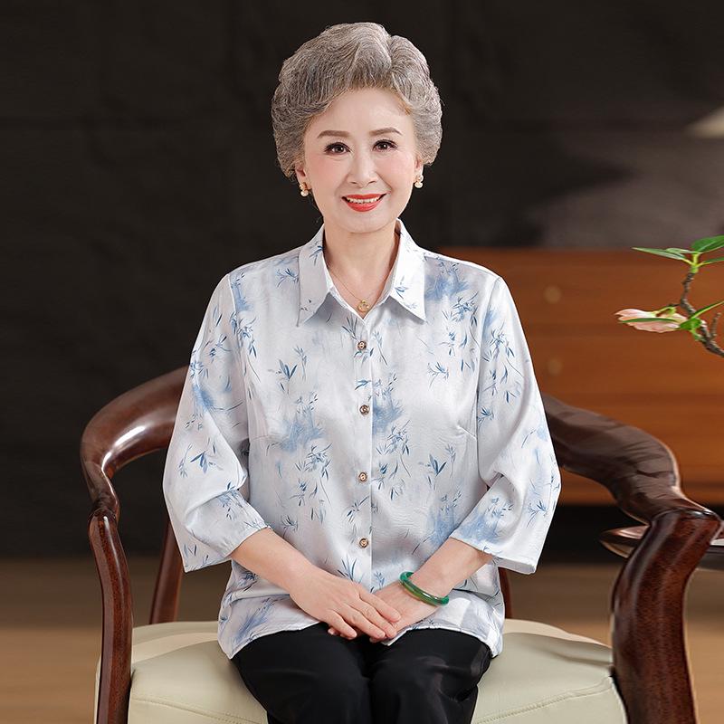 

Elegant Silk Summer Cardigan for Mature Women XL (100-110 lbs) сірий колір/синій