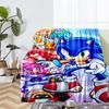 Sonic Theme Printed Blanket - Perfect for Couch, Bed, Travel & Outdoor Use | Machine Washable, Cozy & Durable.
