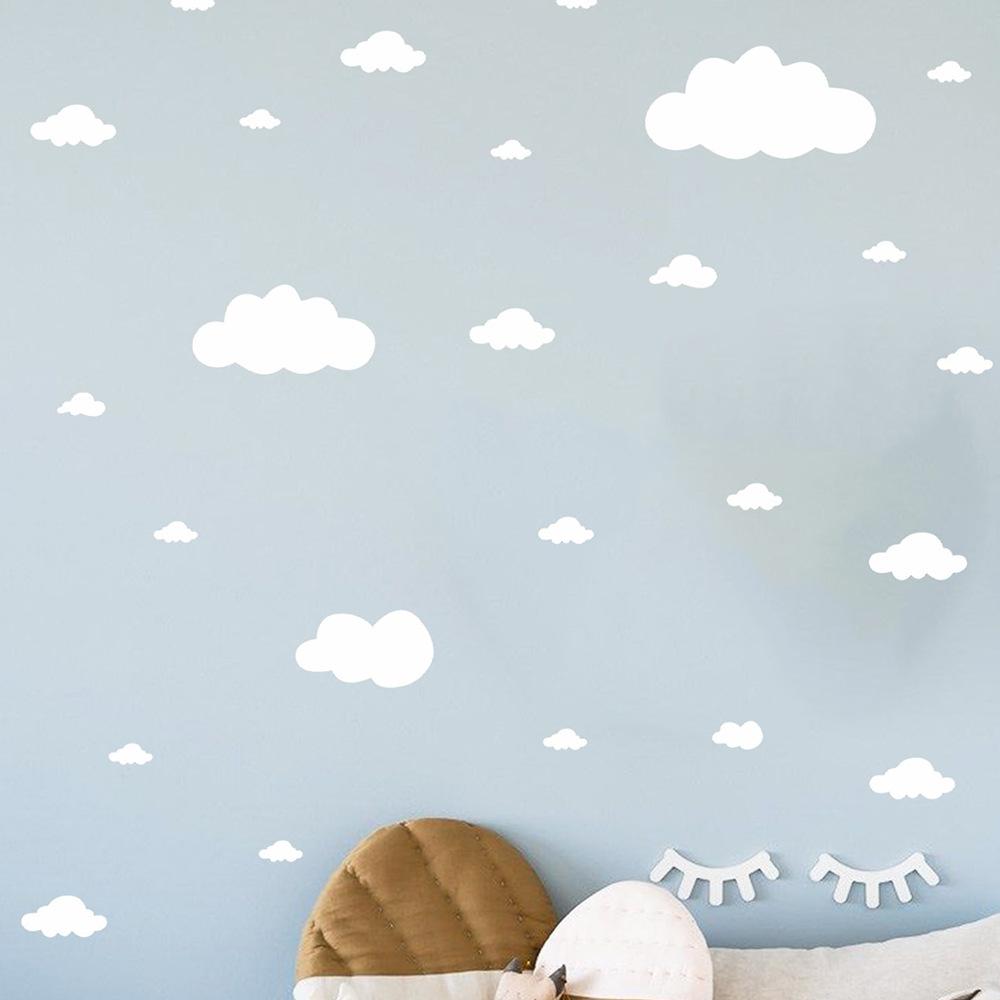 Painted and Elaborately Carved White Cloud-shaped Wall Stickers for Children's Bedrooms and Kindergarten Walls