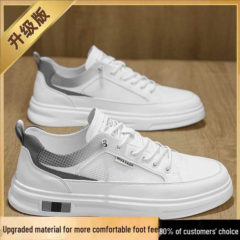 

Мужские летние 2025 универсальные дышащие кожаные слипоны Size 44