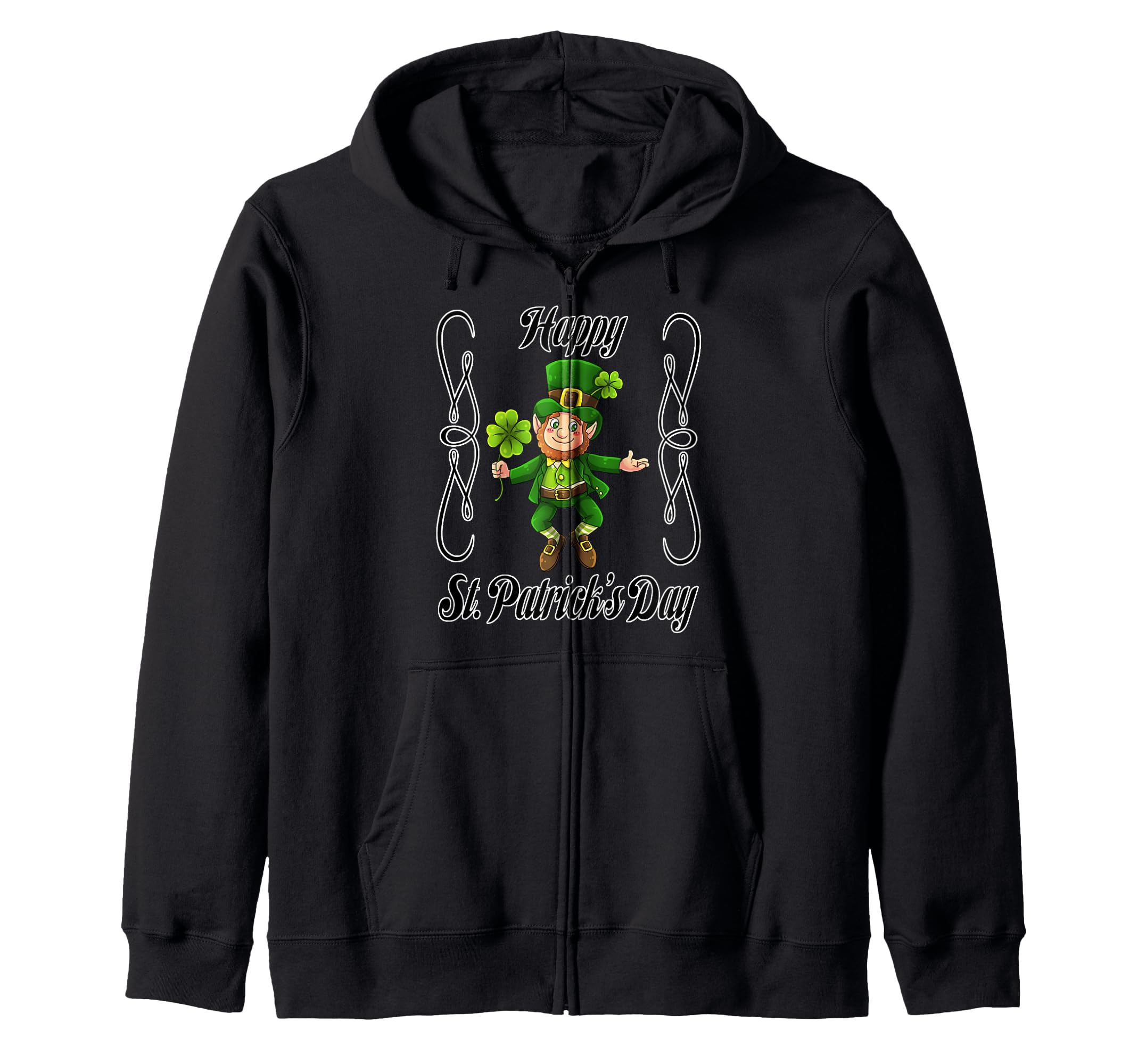 

St. Patrick s Day Irish Leprechaun Shamrock Celebration Zip Hoodie